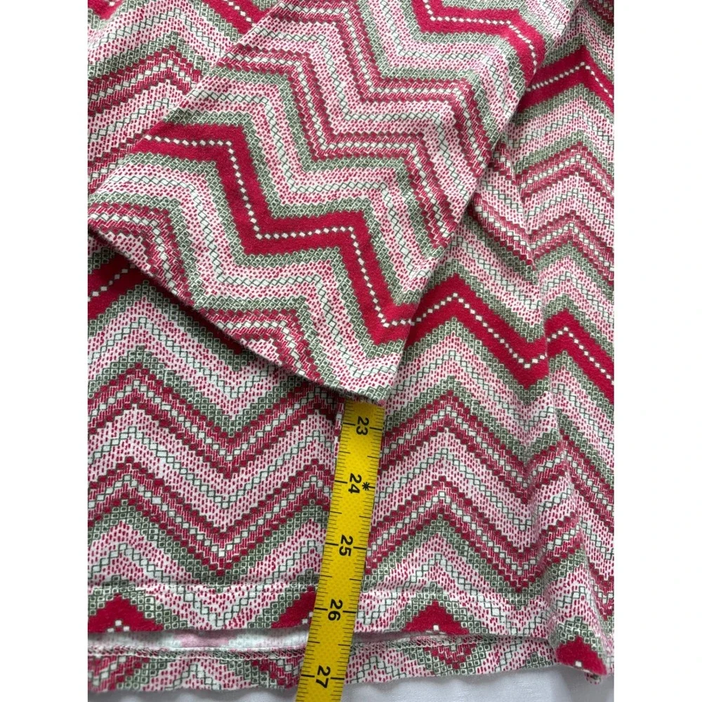 BedHead Womens Red Chevron Cotton Pajama Matching Set Sz M Cozy Sleepwear Preppy